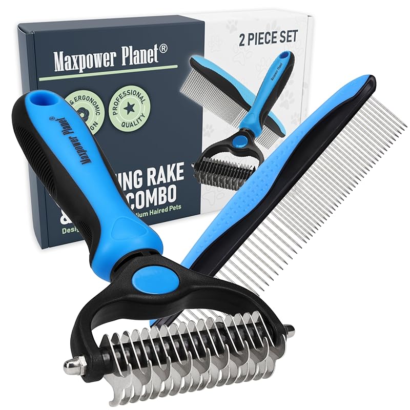 Planet Original Pet Grooming Rake - Double-Sided Deshedding Dematting Tool