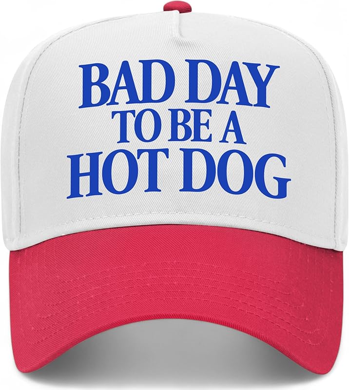Bad Day to Be A Hot Dog V2 Vintage Trucker Hat | Premium Snapback Baseball Hat for Men & Women