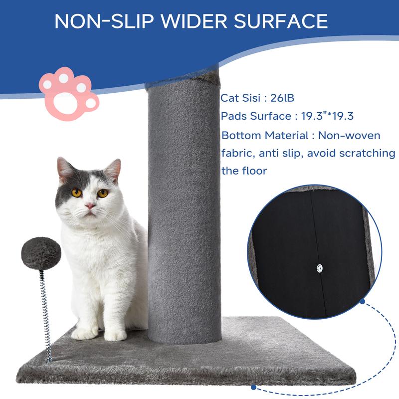 Tall Cat Scratching Post for Indoor Cats Gray Large