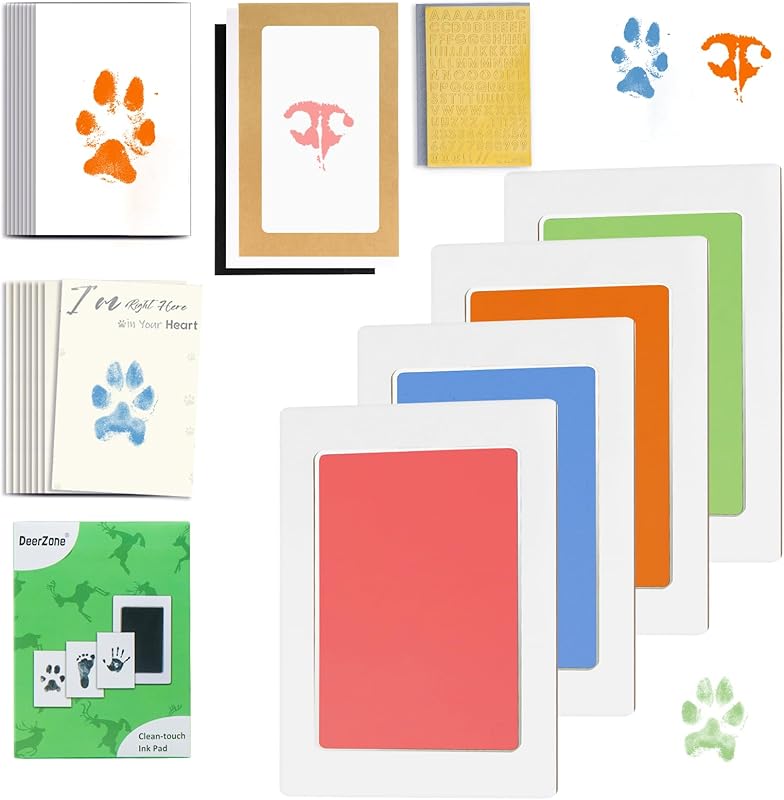 Inkless Paw Print Kit Dog Paw Print Kit Dog Nose Print Kit Clean Touch Ink Pads and Imprint Cards