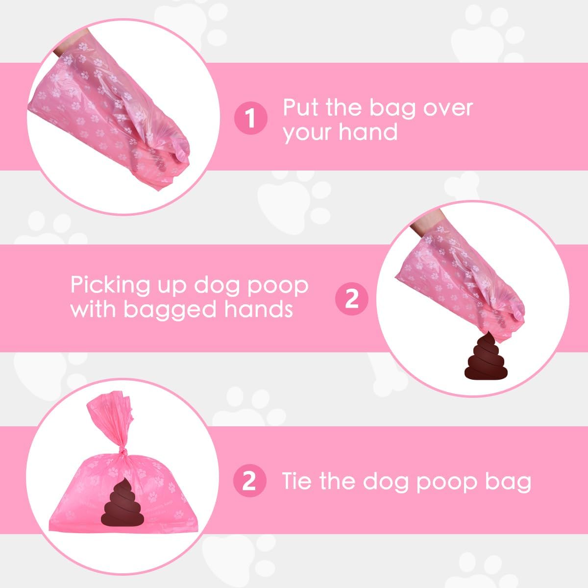 Poop Bags Rolls 256 Count - 9x13 Inches Pink Thickened Leakproof Lavender scent Poo Bags
