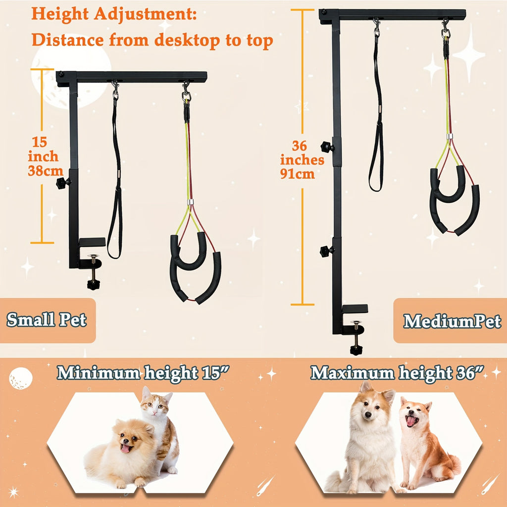 36" Adjustable Dog Grooming Arm - Sturdy Iron Three-Section Design