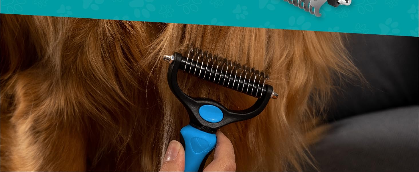 Planet Original Pet Grooming Rake - Double-Sided Deshedding Dematting Tool