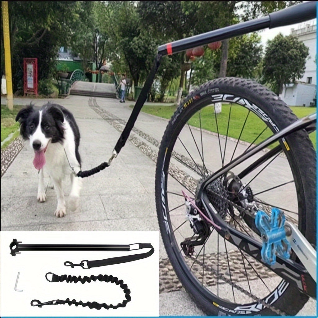 Bike Dog Leash with Detachable Stainless Steel Cable