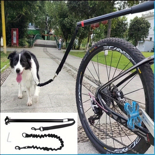 Bike Dog Leash with Detachable Stainless Steel Cable