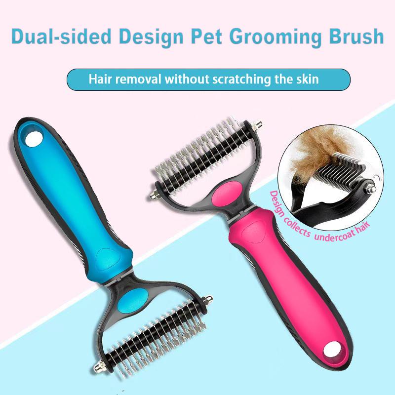Pet Grooming Brush Double Sided Undercoat Rake