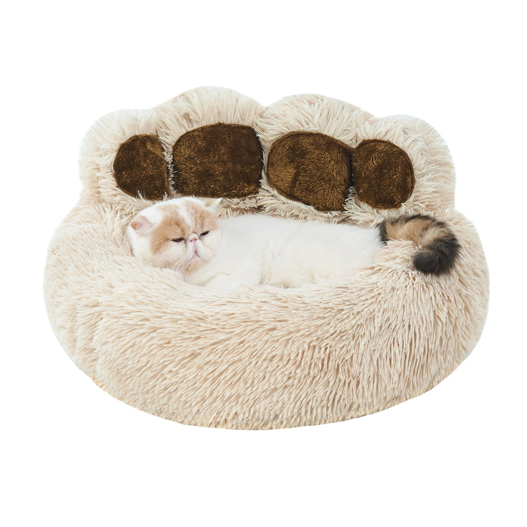 [Cozy | Plush] Soft Faux Fur Cozy Plush Paw-Shaped Pet Bed 